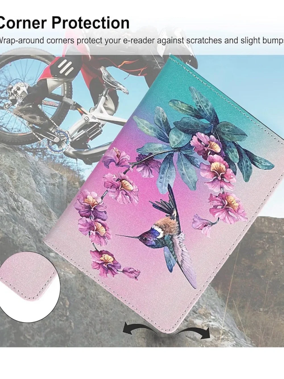 Universal eReader Case 6” PU Leather Stand Cover w/ Hand Strap for 6'' Kindle